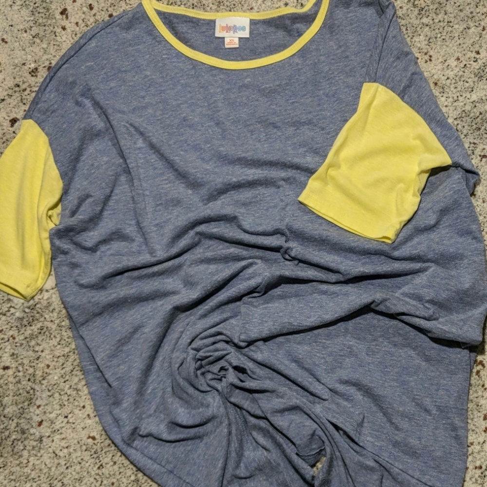 Grey and Yellow long LulaRoe Shirt